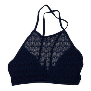 Aerie Navy Mesh Swim Top